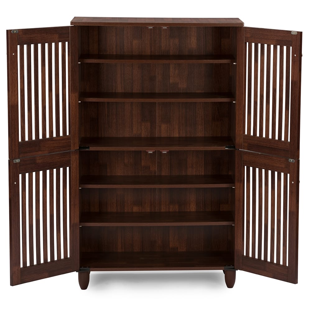 Baxton Studio - Fernanda Shoe Cabinet in Brown - SC864574 A-Dirty Oak view 3