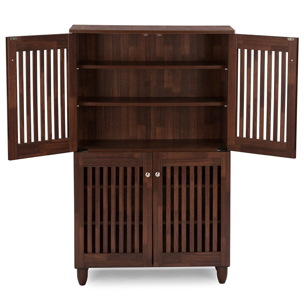 Baxton Studio - Fernanda Shoe Cabinet in Brown - SC864574 A-Dirty Oak view 4