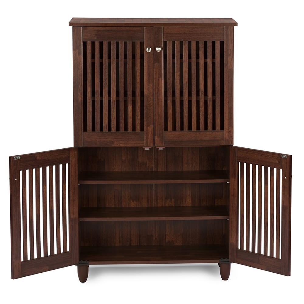 Baxton Studio - Fernanda Shoe Cabinet in Brown - SC864574 A-Dirty Oak view 5