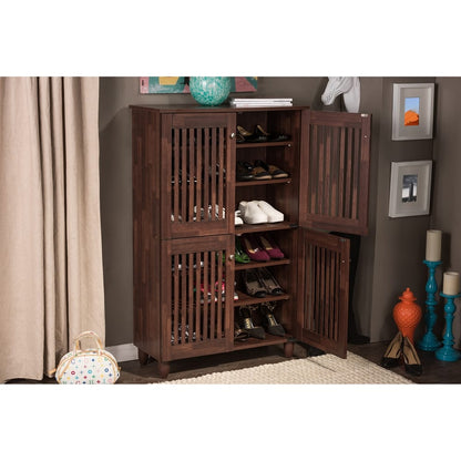 Baxton Studio - Fernanda Shoe Cabinet in Brown - SC864574 A-Dirty Oak view 8