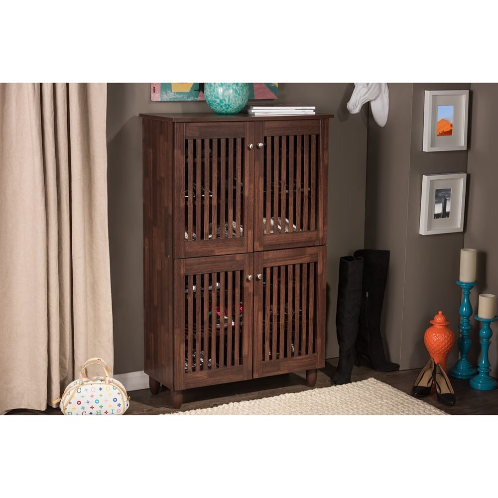 Baxton Studio - Fernanda Shoe Cabinet in Brown - SC864574 A-Dirty Oak view 9