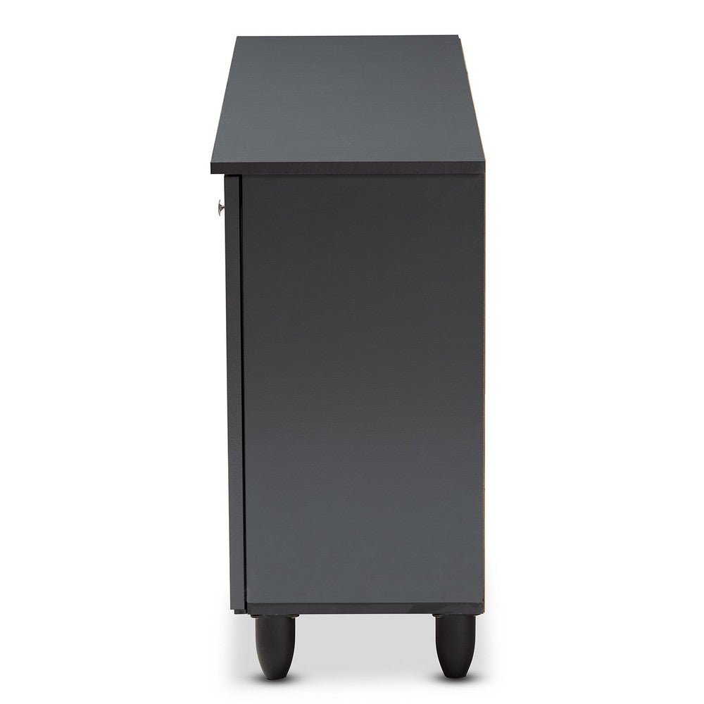 Baxton Studio - Fernanda Shoe Cabinet in Dark Gray - SC864573 A-Dark Grey-Shoe Cabinet view 4