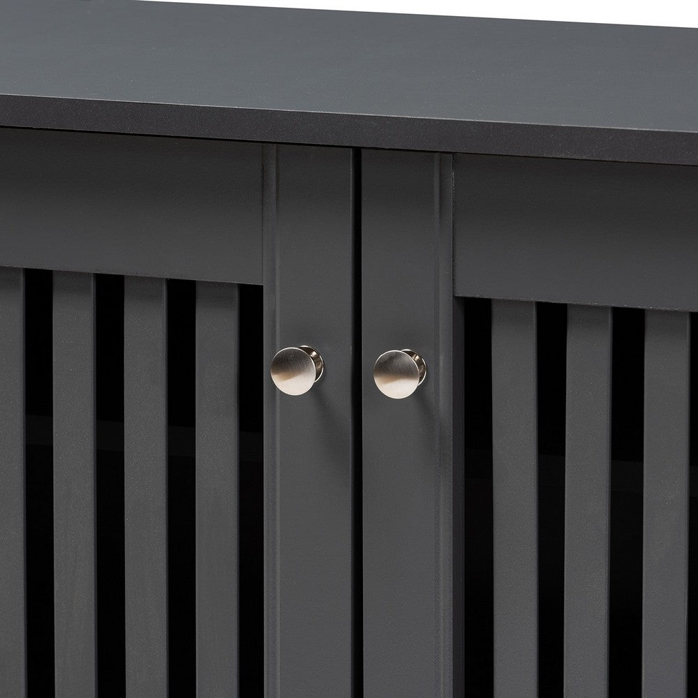 Baxton Studio - Fernanda Shoe Cabinet in Dark Gray - SC864573 A-Dark Grey-Shoe Cabinet view 5