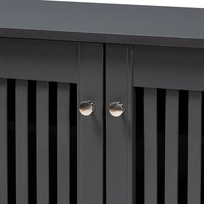 Baxton Studio - Fernanda Shoe Cabinet in Dark Gray - SC864573 A-Dark Grey-Shoe Cabinet view 5