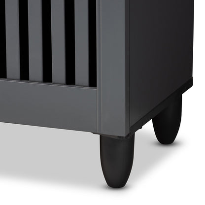 Baxton Studio - Fernanda Shoe Cabinet in Dark Gray - SC864573 A-Dark Grey-Shoe Cabinet view 6
