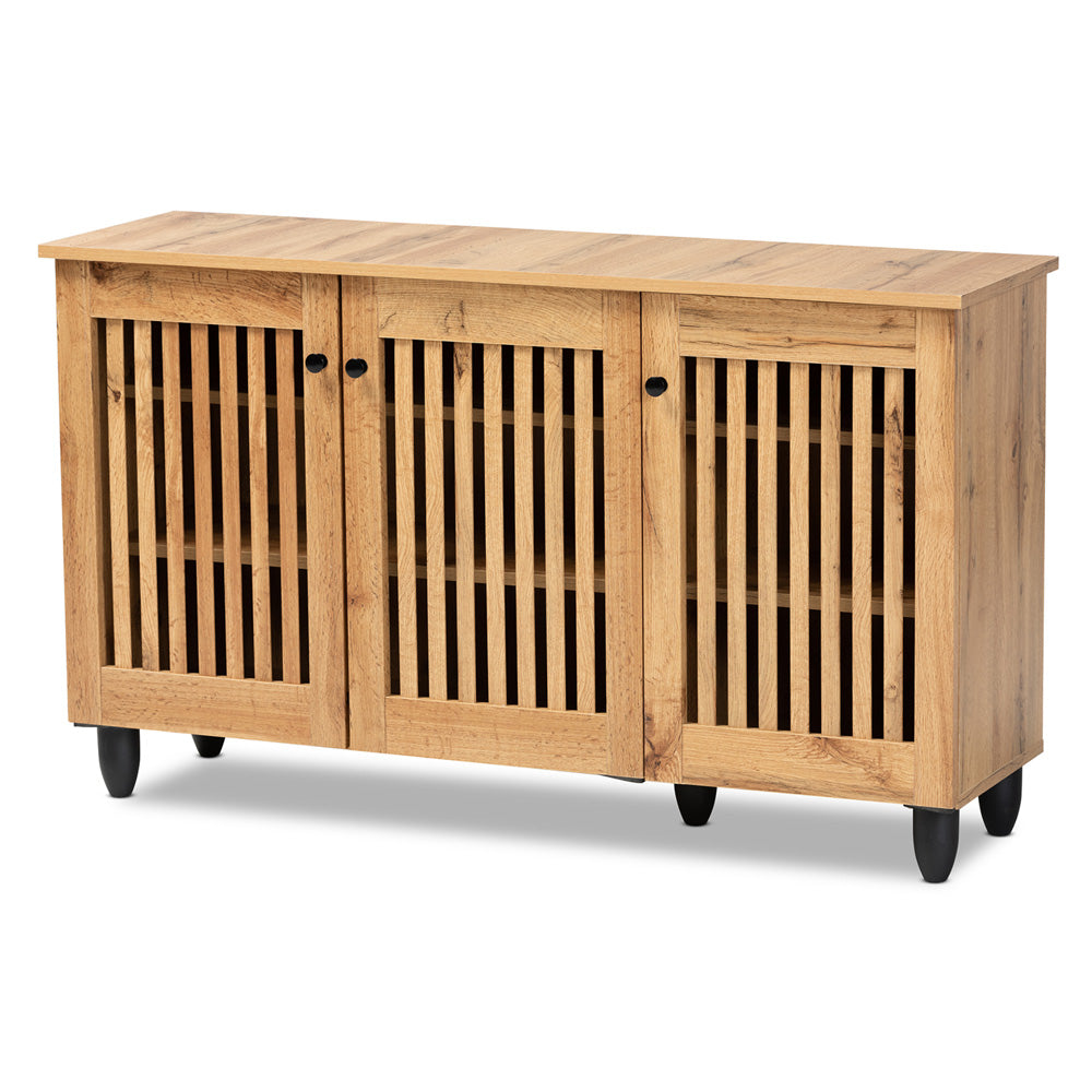 Baxton Studio - Fernanda Shoe Cabinet in Oak Brown/Black - SC864573 A-Wotan Oak view 1
