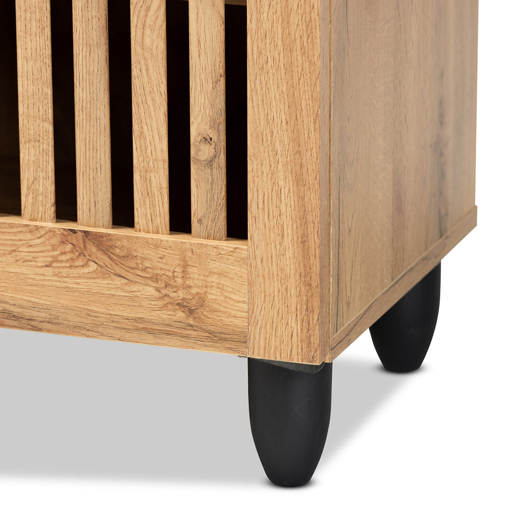 Baxton Studio - Fernanda Shoe Cabinet in Oak Brown/Black - SC864573 A-Wotan Oak view 6