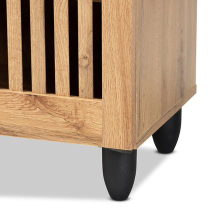 Baxton Studio - Fernanda Shoe Cabinet in Oak Brown/Black - SC864573 A-Wotan Oak view 6