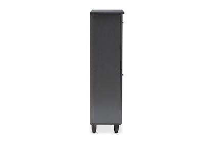 Baxton Studio - Fernanda Shoe Cabinet - SC864574 A-Dark Grey-Shoe Cabinet view 4