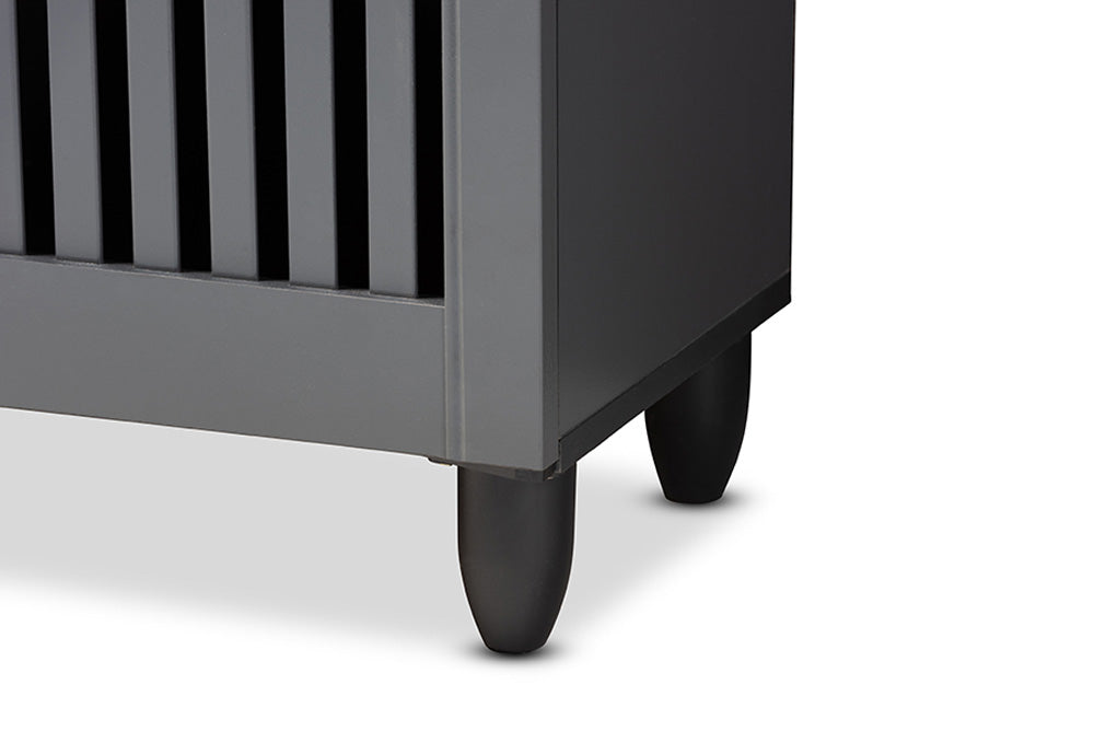 Baxton Studio - Fernanda Shoe Cabinet - SC864574 A-Dark Grey-Shoe Cabinet view 7