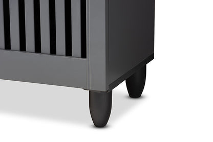 Baxton Studio - Fernanda Shoe Cabinet - SC864574 A-Dark Grey-Shoe Cabinet view 7
