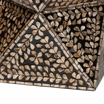 Baxton Studio - Feronia End Table in Black/Floral Bronze - F232-FT46-Accent Table view 3