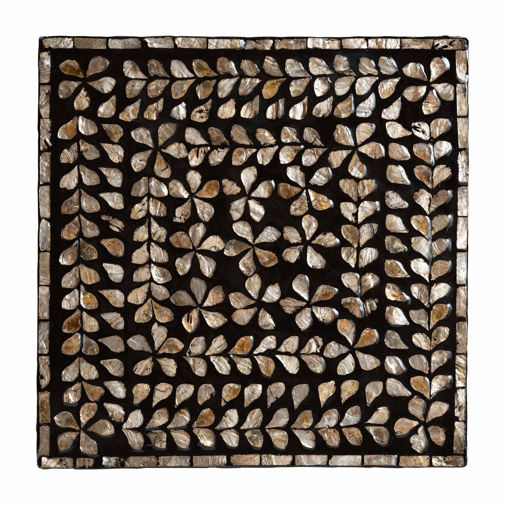 Baxton Studio - Feronia End Table in Black/Floral Bronze - F232-FT46-Accent Table view 4