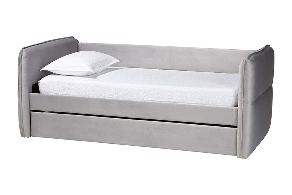Baxton Studio - Finch Twin Size Bed - CF9382-A-Light Grey-Daybed-T/T view 1