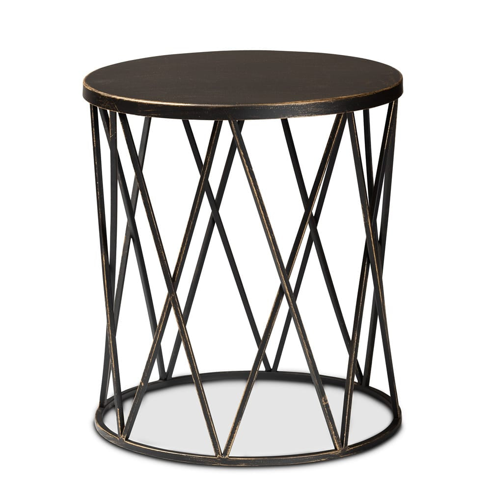 Baxton Studio - Finnick End Table in Black - H01-102535 Metal Side Table view 1