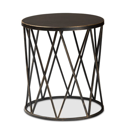 Baxton Studio - Finnick End Table in Black - H01-102535 Metal Side Table view 1