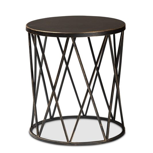 Baxton Studio - Finnick End Table in Black - H01-102535 Metal Side Table view 1