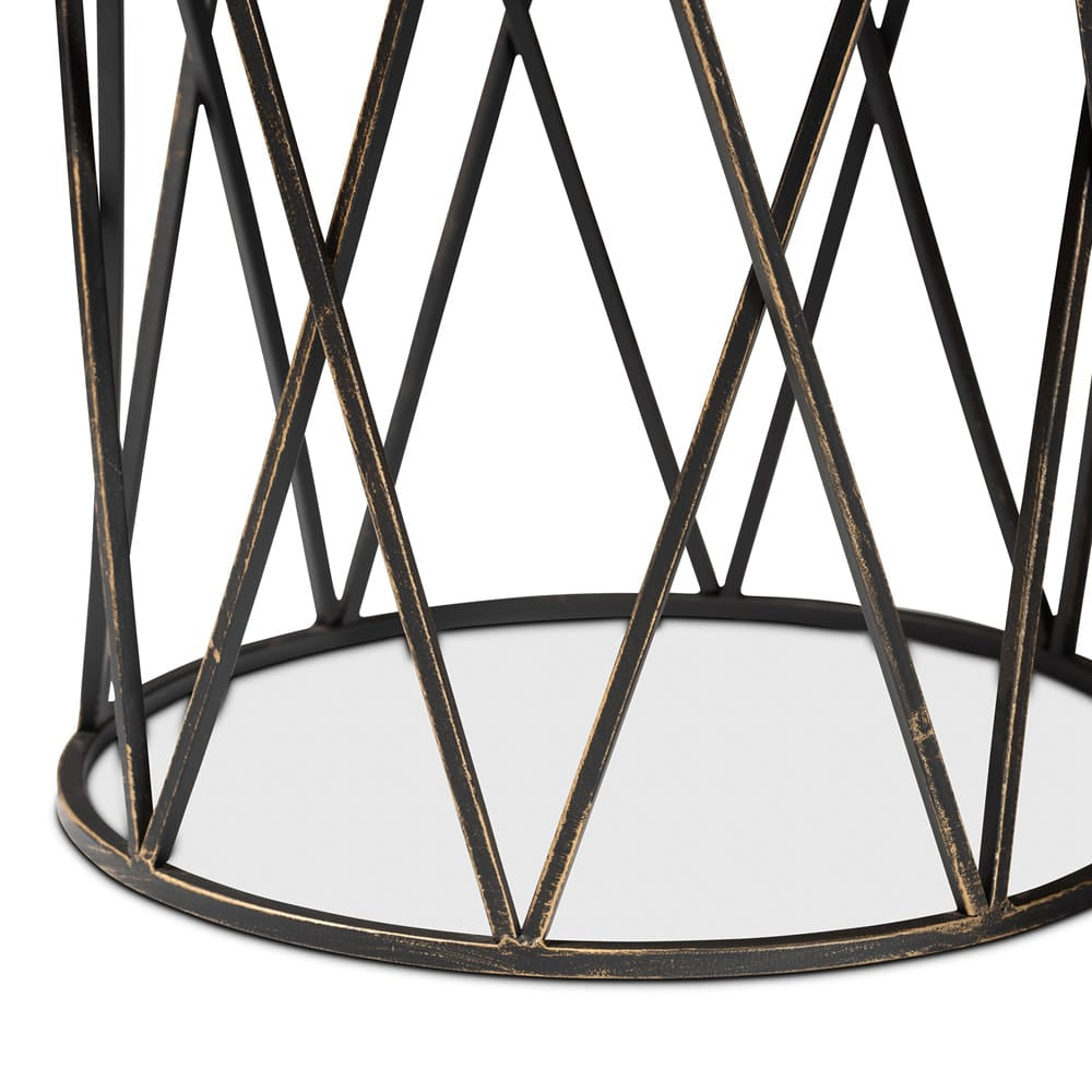 Baxton Studio - Finnick End Table in Black - H01-102535 Metal Side Table view 2