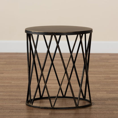 Baxton Studio - Finnick End Table in Black - H01-102535 Metal Side Table view 6