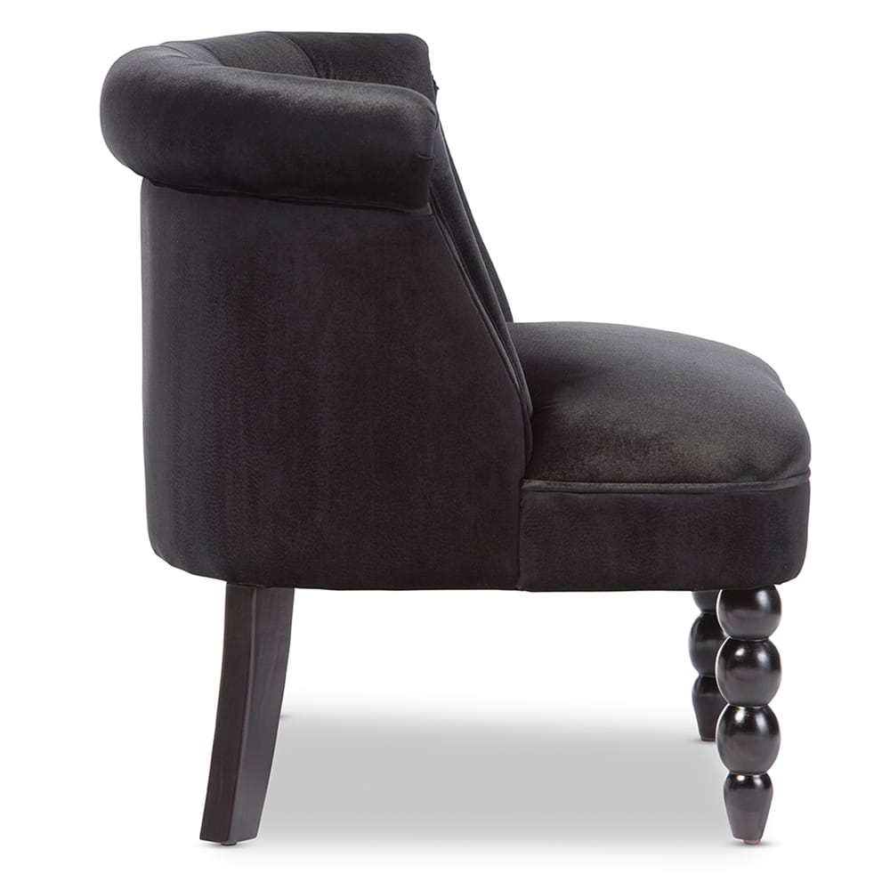 Baxton Studio - Flax Living Room Chair in Black - WS-GK756-Black view 3