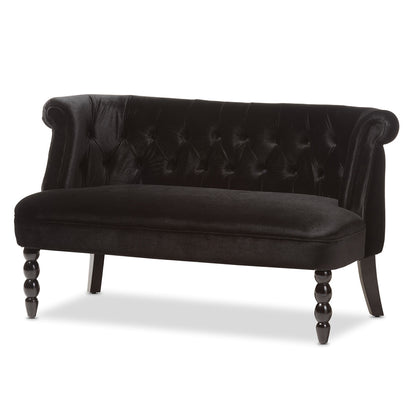 Baxton Studio - Flax Loveseat in Black - WS-GK756-Black-LS view 1