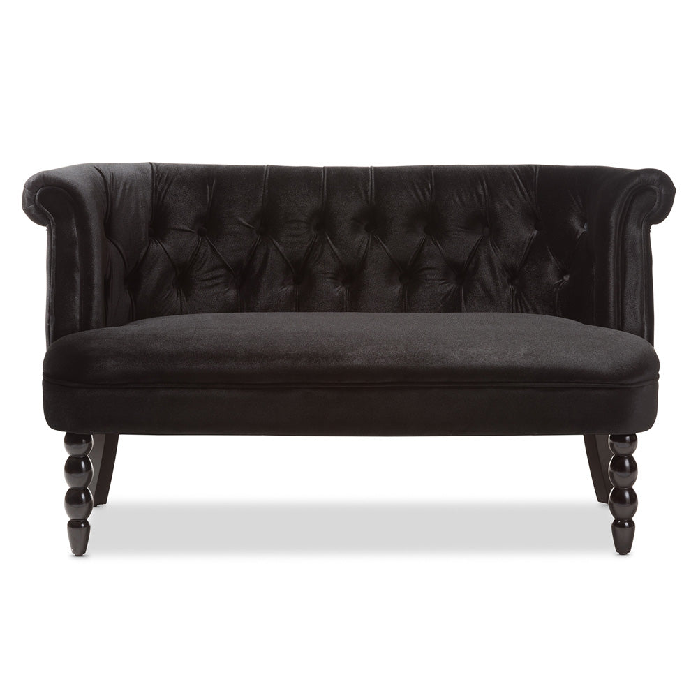 Baxton Studio - Flax Loveseat in Black - WS-GK756-Black-LS view 2