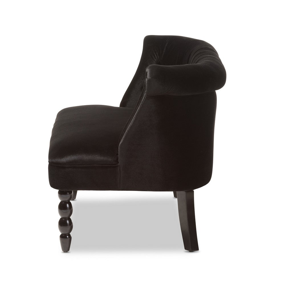 Baxton Studio - Flax Loveseat in Black - WS-GK756-Black-LS view 3