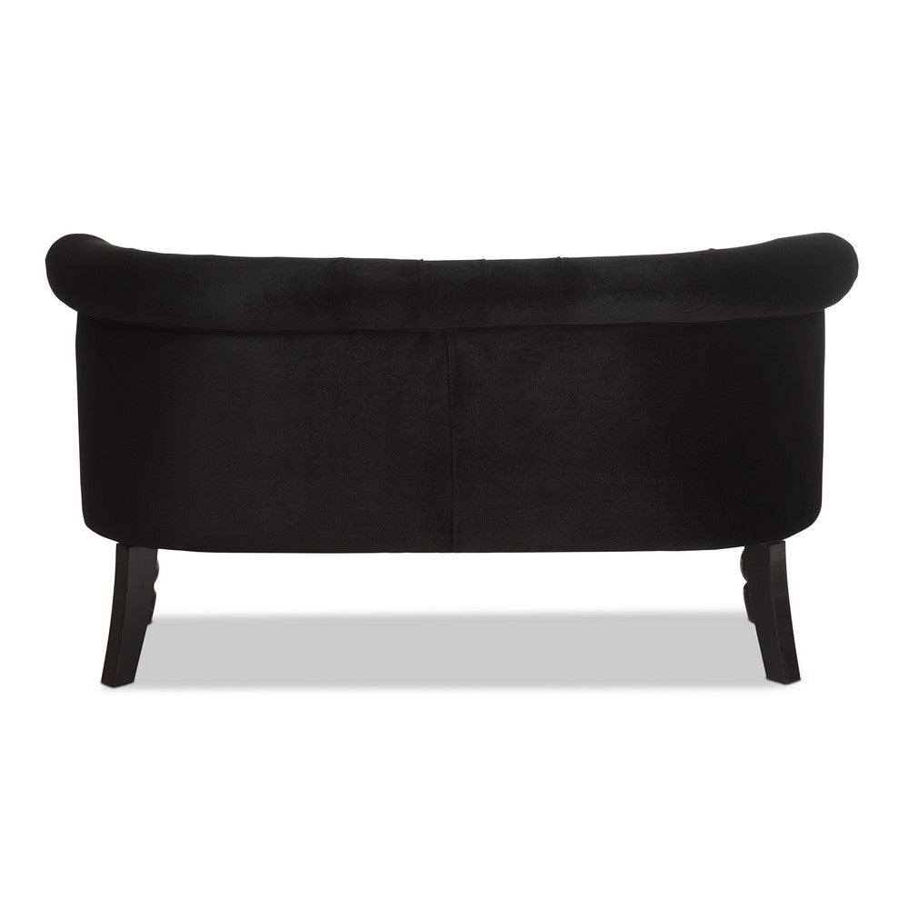 Baxton Studio - Flax Loveseat in Black - WS-GK756-Black-LS view 4
