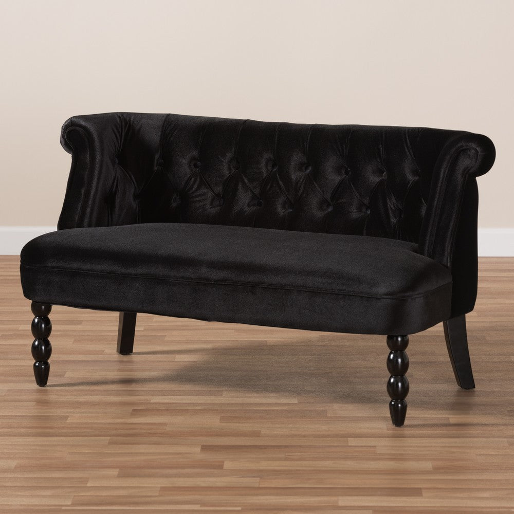 Baxton Studio - Flax Loveseat in Black - WS-GK756-Black-LS view 9