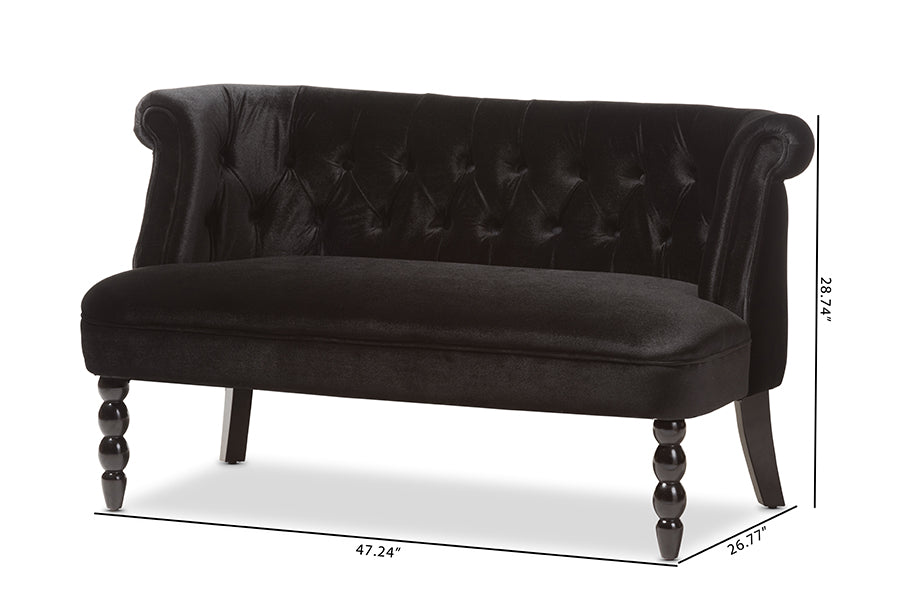 Baxton Studio - Flax Loveseat in Black - WS-GK756-Black-LS view 10