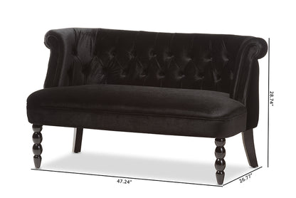 Baxton Studio - Flax Loveseat in Black - WS-GK756-Black-LS view 10