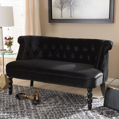 Baxton Studio - Flax Loveseat in Black - WS-GK756-Black-LS view 11
