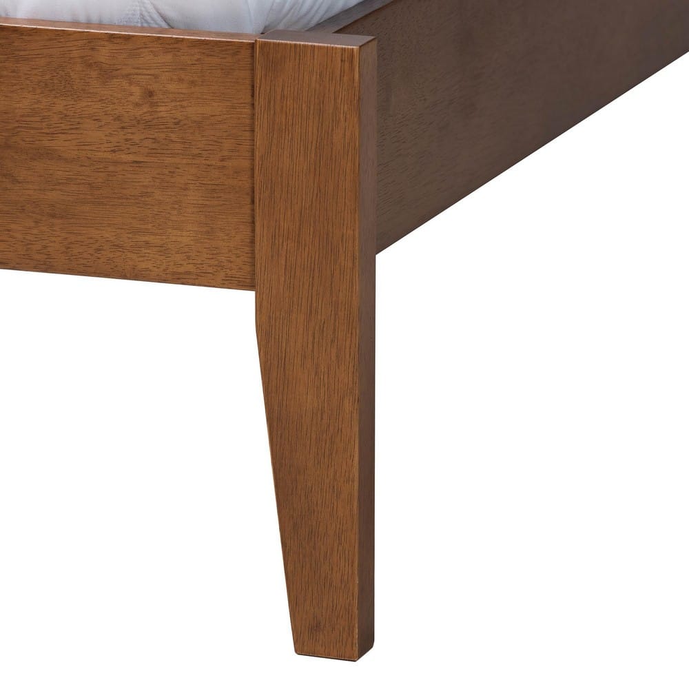 Baxton Studio - Fleur Queen Size Bed in Walnut Brown - BBT61173-Walnut Wood-Queen-Bed view 5