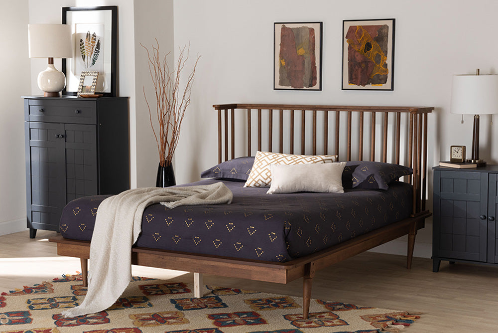 Baxton Studio - Flint King Size Bed - MG0092-Ash Walnut-King view 5