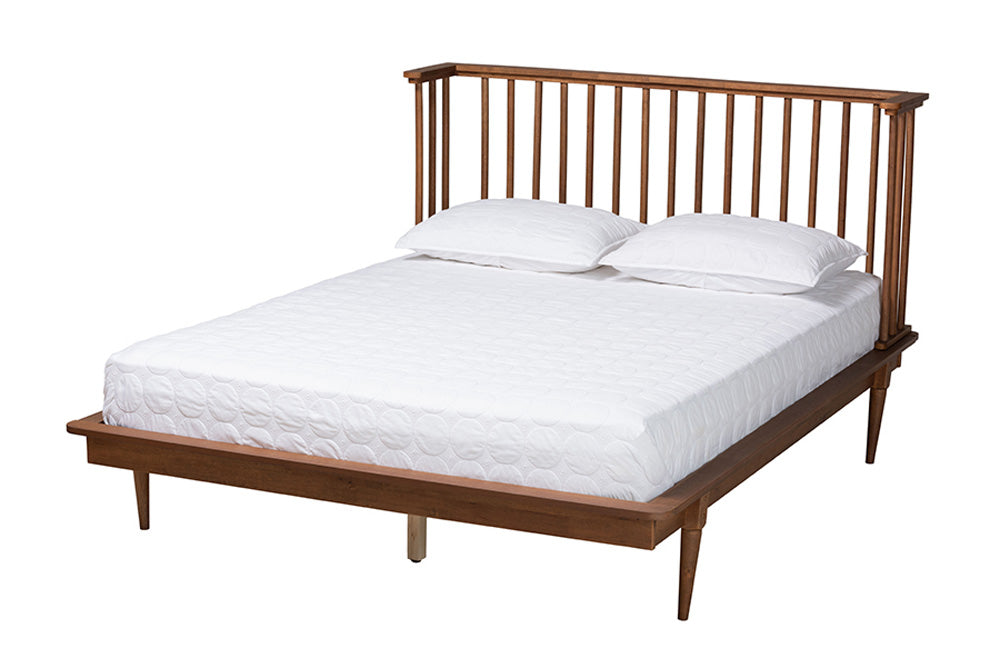 Baxton Studio - Flint Queen Size Bed - MG0092-Ash Walnut-Queen view 1