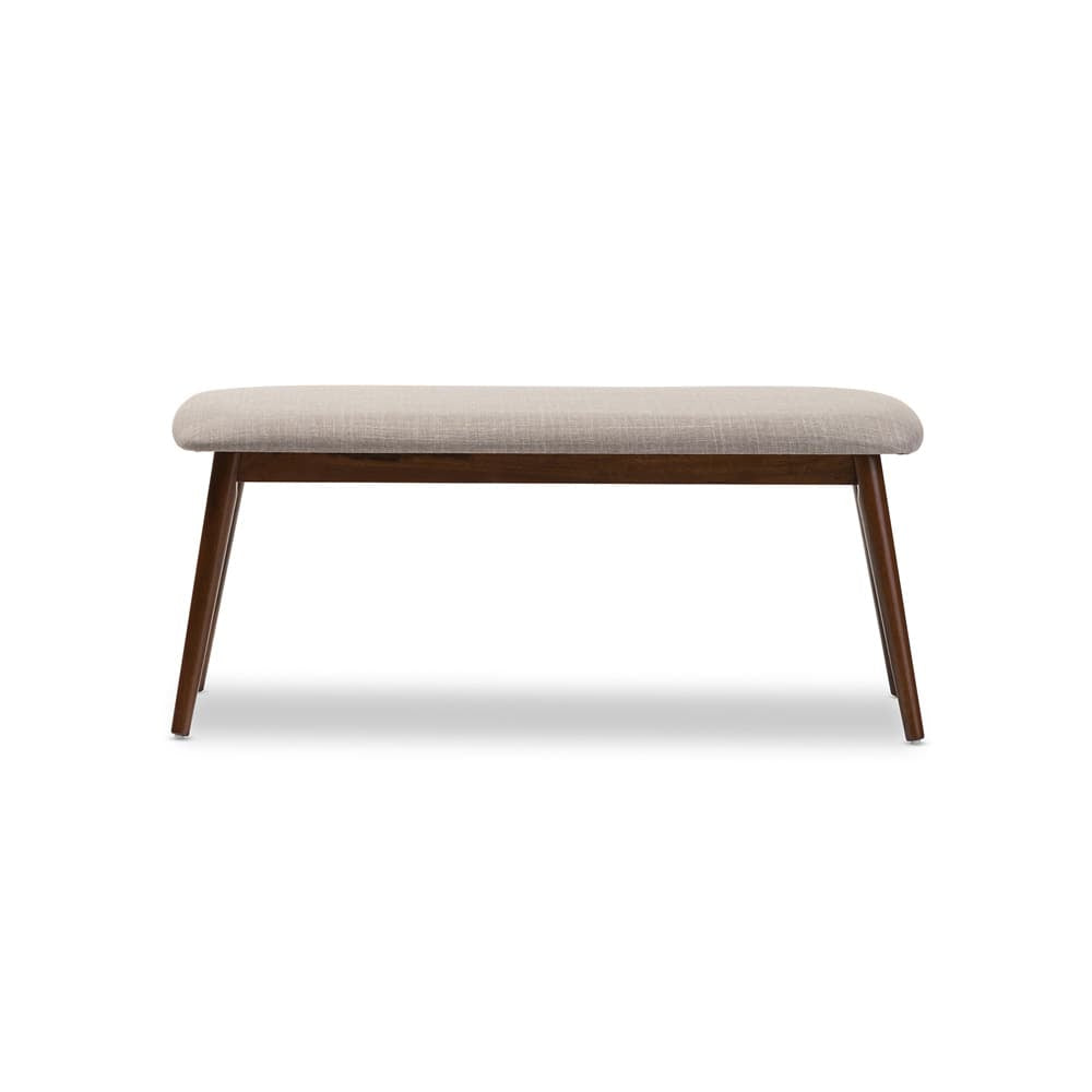 Baxton Studio - Flora Dining Set in Table: "Oak" Medium Brown; Seatings: Light Grey/"Oak" Medium Brown - Flora-Medium Oak 6PC Dining Set view 3