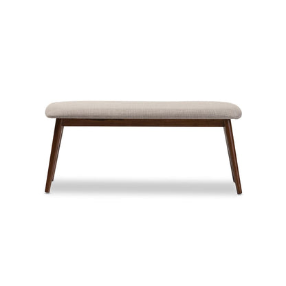 Baxton Studio - Flora Dining Set in Table: "Oak" Medium Brown; Seatings: Light Grey/"Oak" Medium Brown - Flora-Medium Oak 6PC Dining Set view 3
