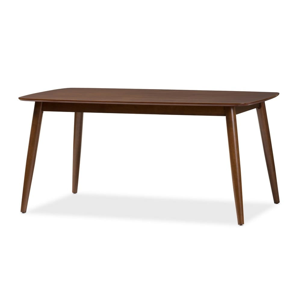 Baxton Studio - Flora Dining Set in Table: "Oak" Medium Brown; Seatings: Light Grey/"Oak" Medium Brown - Flora-Medium Oak 6PC Dining Set view 4