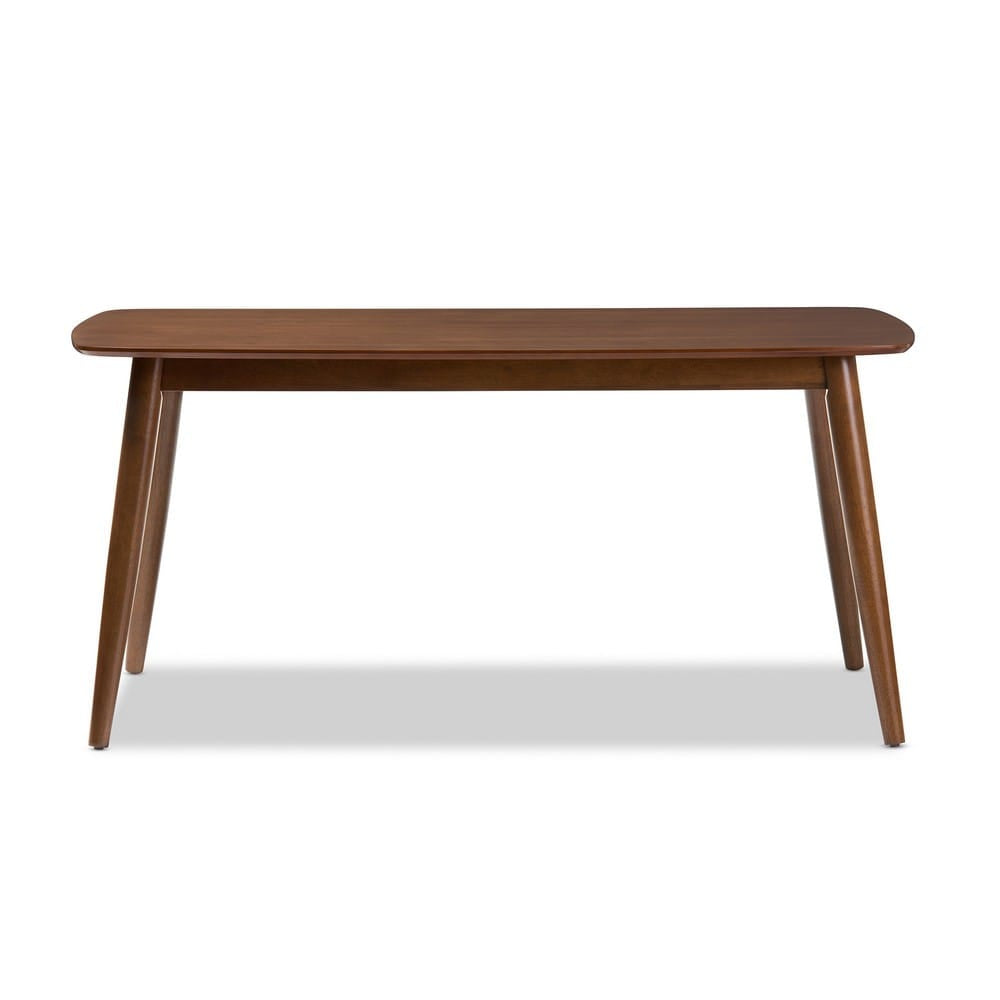 Baxton Studio - Flora Dining Set in Table: "Oak" Medium Brown; Seatings: Light Grey/"Oak" Medium Brown - Flora-Medium Oak 6PC Dining Set view 5