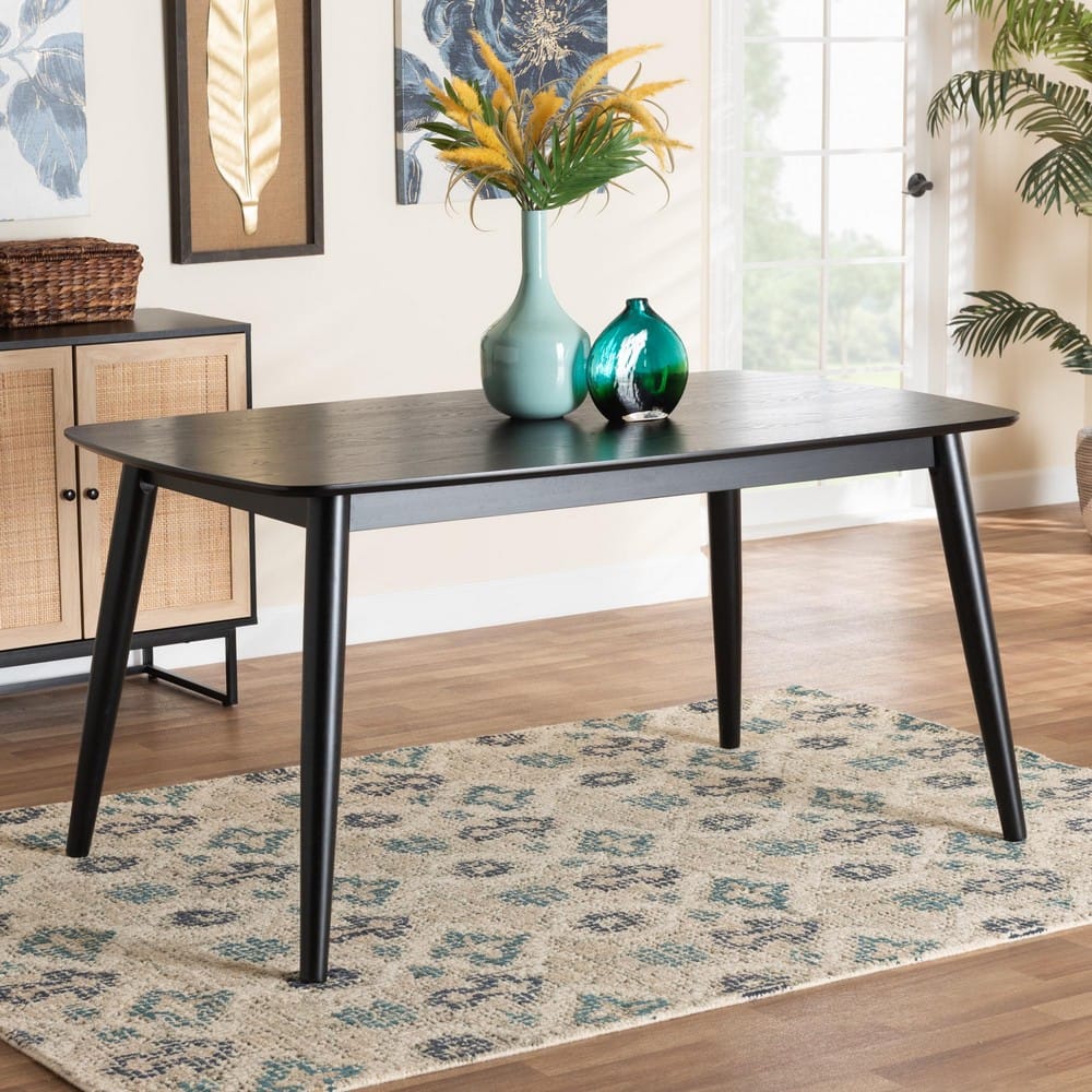 Baxton Studio - Flora Dining Table in Black - Flora-Black-DT view 7