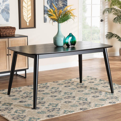 Baxton Studio - Flora Dining Table in Black - Flora-Black-DT view 7