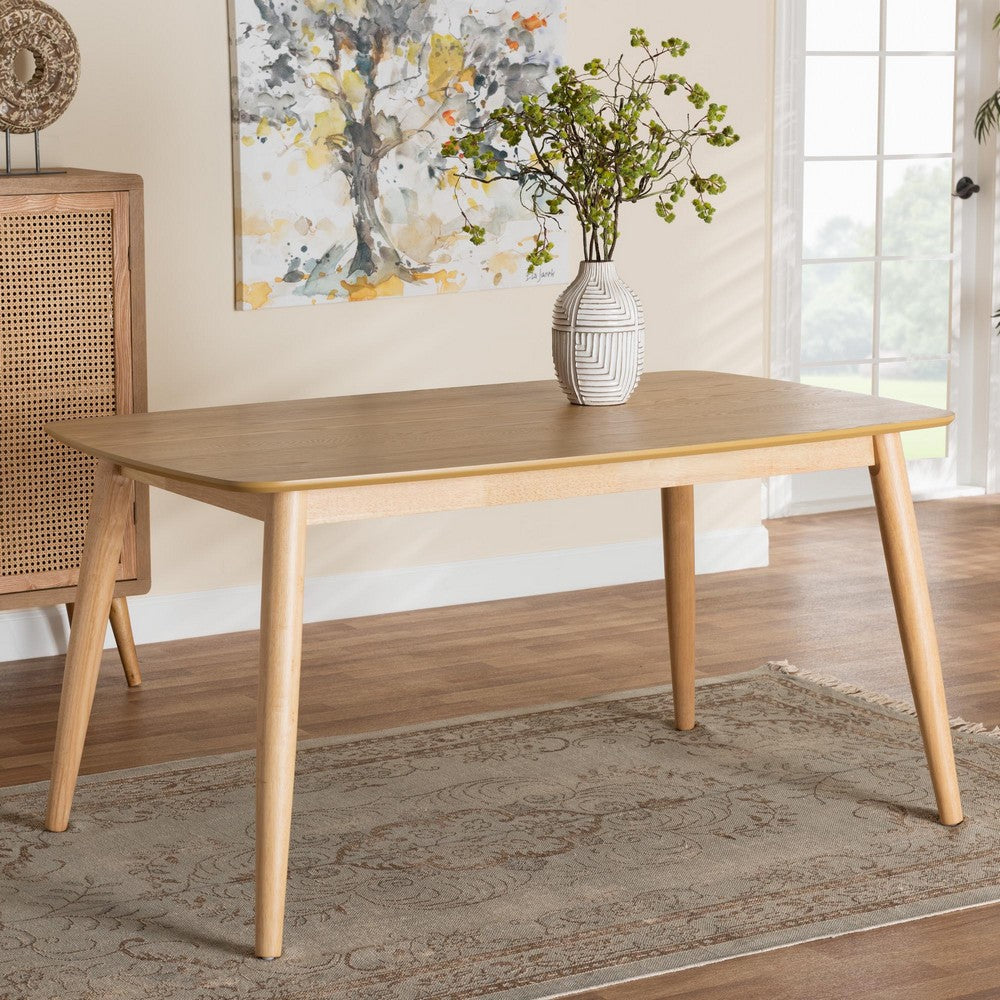 Baxton Studio - Flora Dining Table in Natural Oak - Flora-Natural Oak-DT view 7