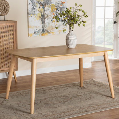 Baxton Studio - Flora Dining Table in Natural Oak - Flora-Natural Oak-DT view 7