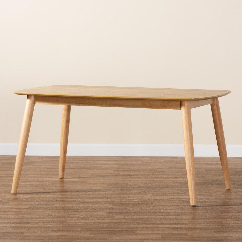 Baxton Studio - Flora Dining Table in Natural Oak - Flora-Natural Oak-DT view 8