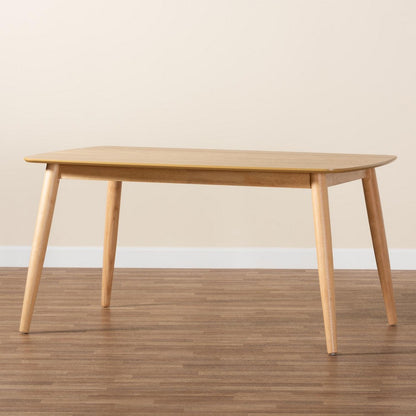 Baxton Studio - Flora Dining Table in Natural Oak - Flora-Natural Oak-DT view 8