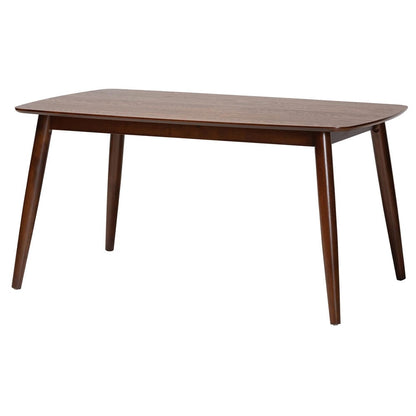 Baxton Studio - Flora Dining Table in Walnut Brown - Flora-Walnut/Crown Cut Veneer-DT view 1
