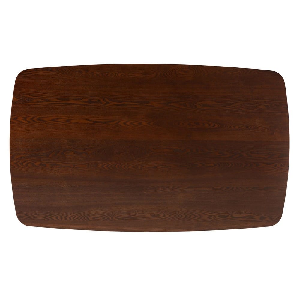Baxton Studio - Flora Dining Table in Walnut Brown - Flora-Walnut/Crown Cut Veneer-DT view 5