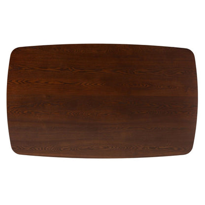 Baxton Studio - Flora Dining Table in Walnut Brown - Flora-Walnut/Crown Cut Veneer-DT view 5