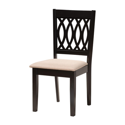 Baxton Studio - Florencia Dining Set in Beige/Espresso Brown - RH388C-Sand/Dark Brown-5PC Dining Set view 2