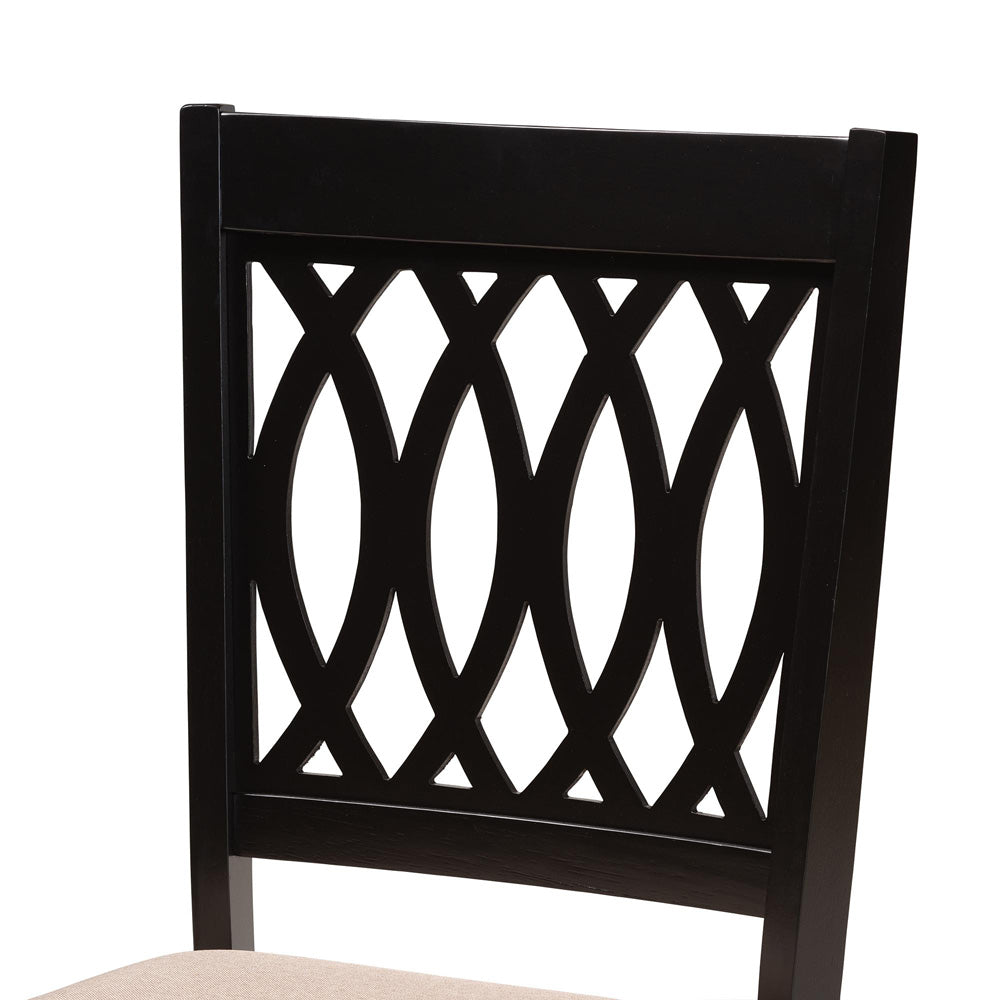 Baxton Studio - Florencia Dining Set in Beige/Espresso Brown - RH388C-Sand/Dark Brown-6PC Dining Set view 6
